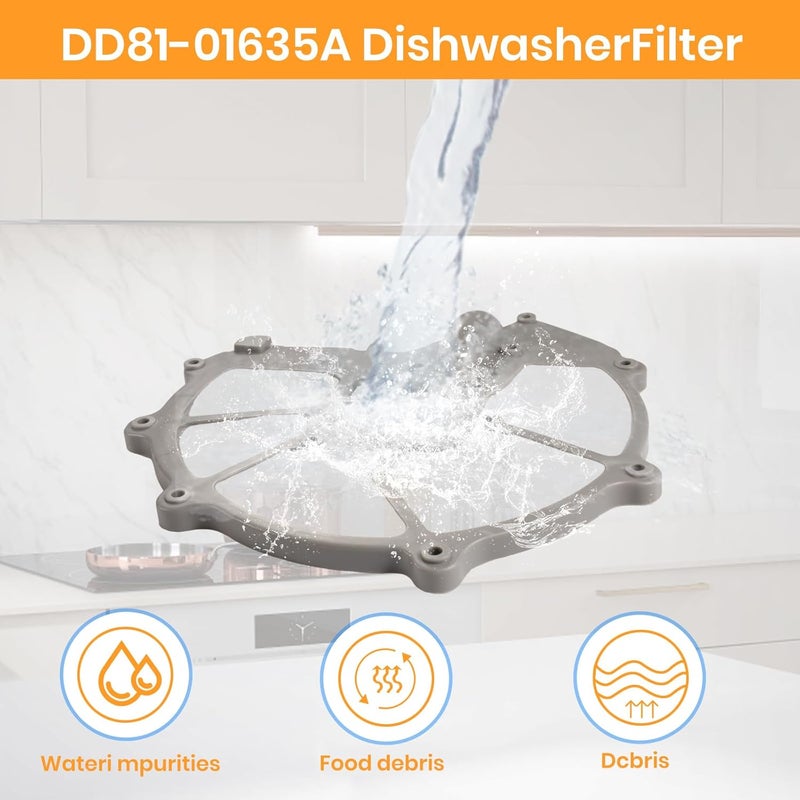 Sunniswi Upgrade DD81-01635A For Samsung Dishwasher Mesh Filter Sump Filter (Hump Version) - Compatible With Samsung Dishwasher Parts (fit DD81-01634A - Image 5